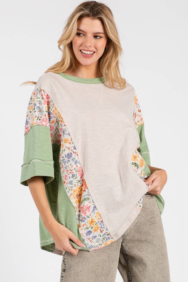 Patchwork flower tee