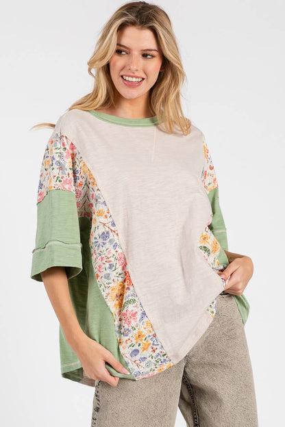 Patchwork flower tee