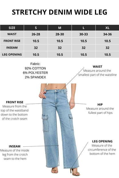 High Waisted Cargo Jeans