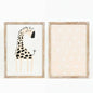 Reversible Giraffe wood framed sign