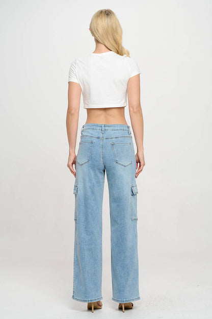 High Waisted Cargo Jeans