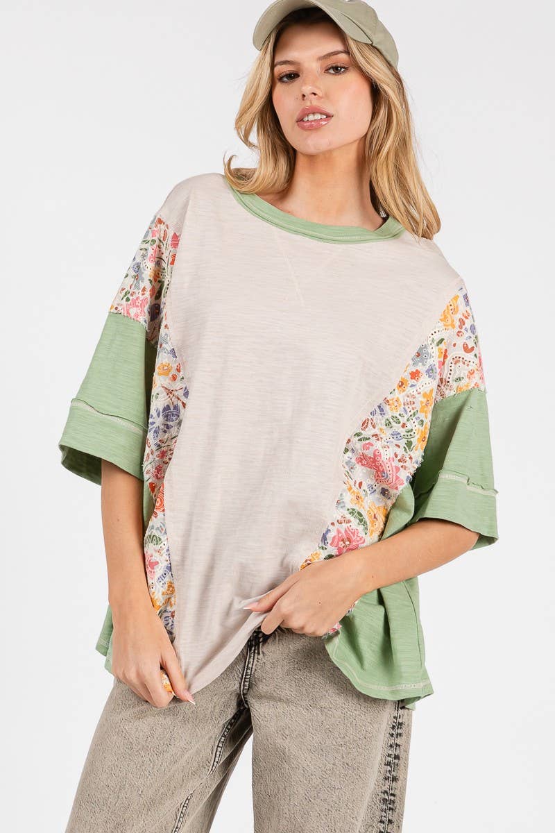 Patchwork flower tee