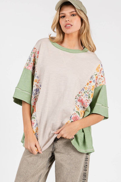Patchwork flower tee