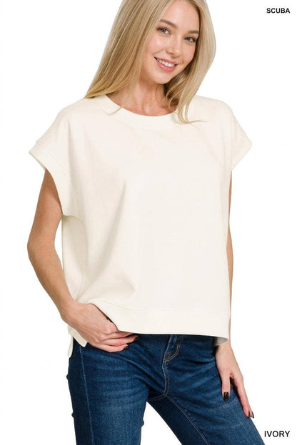 Scuba Short Sleeve Sweatshirt - Zenana